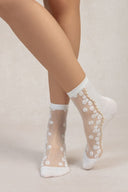 Eliza Faulkner Designs Inc. Accessories Bleuforêt Small Flower Sheer Sock