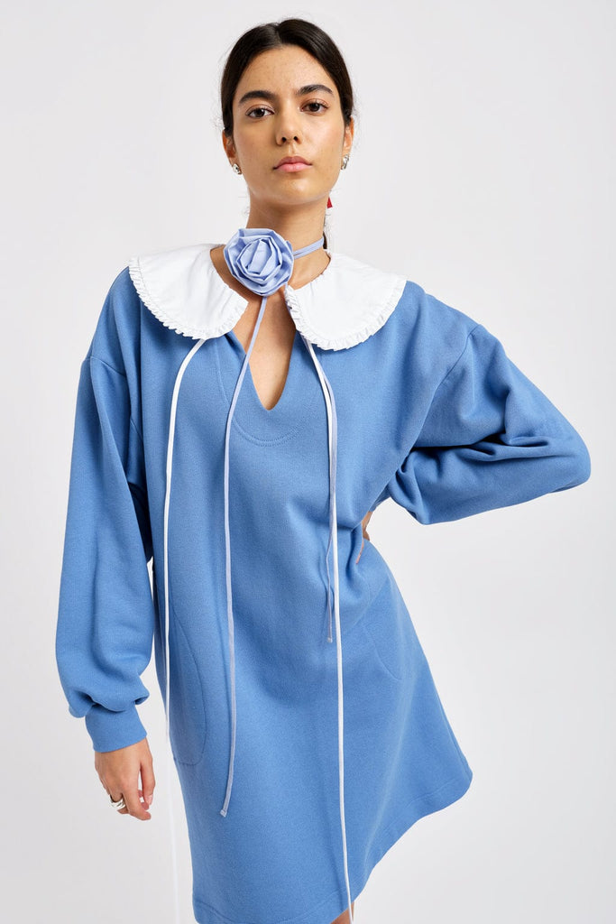 Eliza Faulkner Designs Inc. Dresses Darcy Sweater Dress Periwinkle Bue