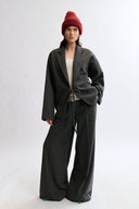 Eliza Faulkner Designs Inc. Jackets Mara Coat Grey pinstripe
