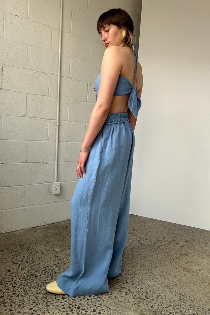 Eliza Faulkner Designs Inc. Pants Romy Pant Blue Linen