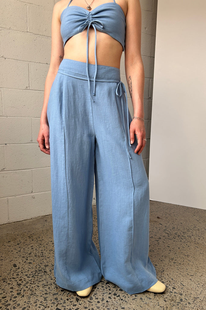 Eliza Faulkner Designs Inc. Pants Romy Pant Blue Linen