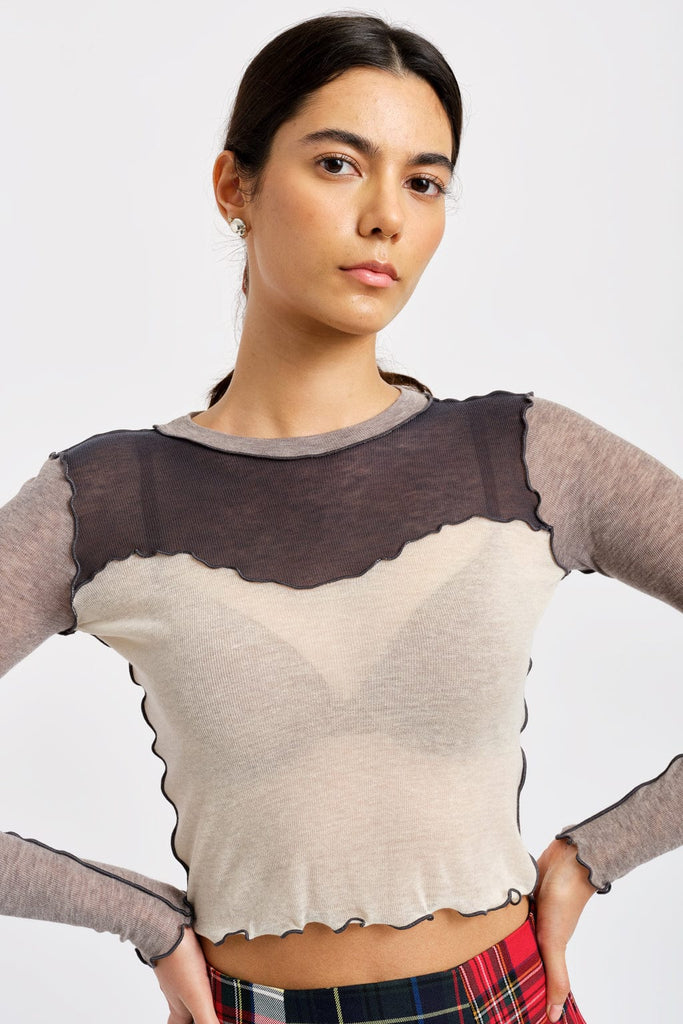 Eliza Faulkner Designs Inc. Shirts & Tops Bella Top Grey & Cream