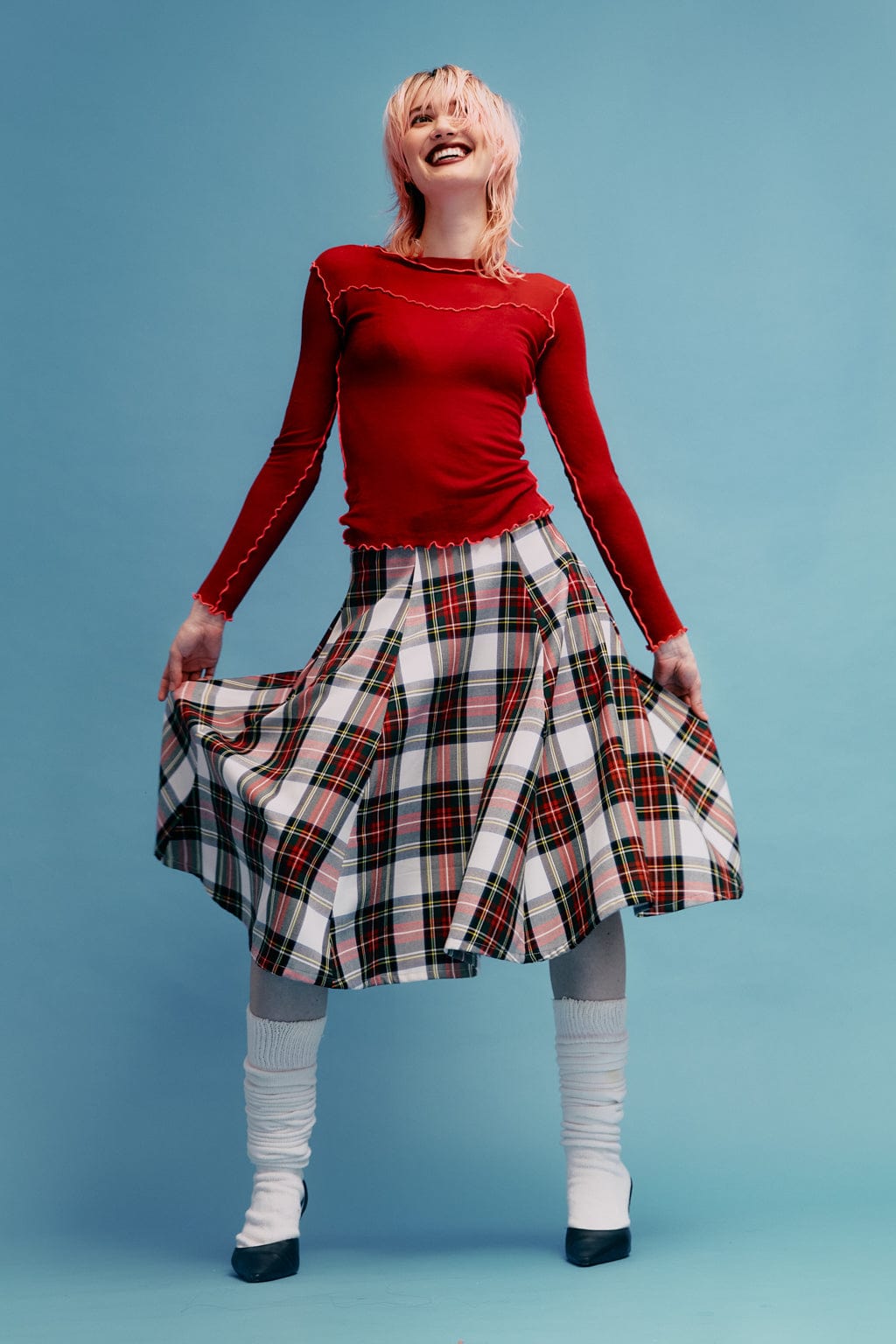 Candy Corset Red Plaid Mix