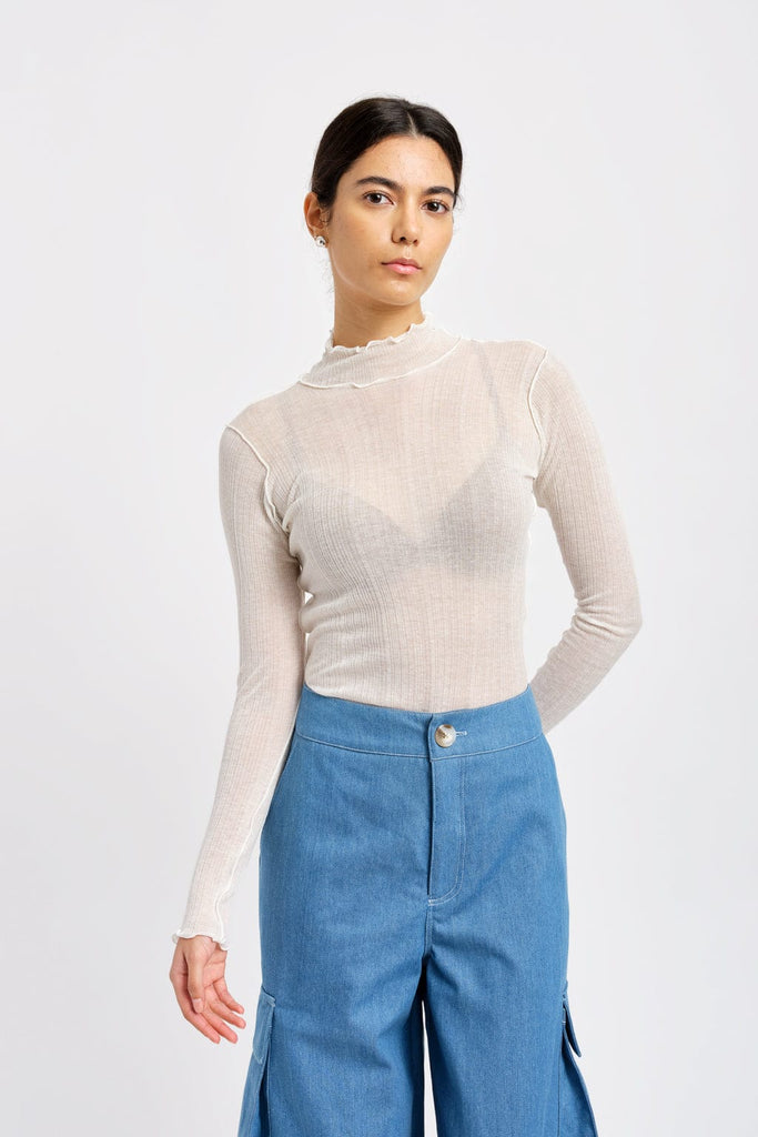 Eliza Faulkner Designs Inc. Shirts & Tops Imperfect Jane Longsleeve Turtleneck Off-White