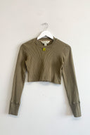 Eliza Faulkner Designs Inc. Shirts & Tops small Secondhand Olive Yuri Waffle Top