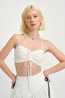 Eliza Faulkner Designs Inc. Tops Frankie Halter Top White Eyelet