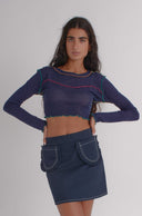 Eliza Faulkner Designs Inc. Mini Skirts Tate Mini Skirt Navy Twill