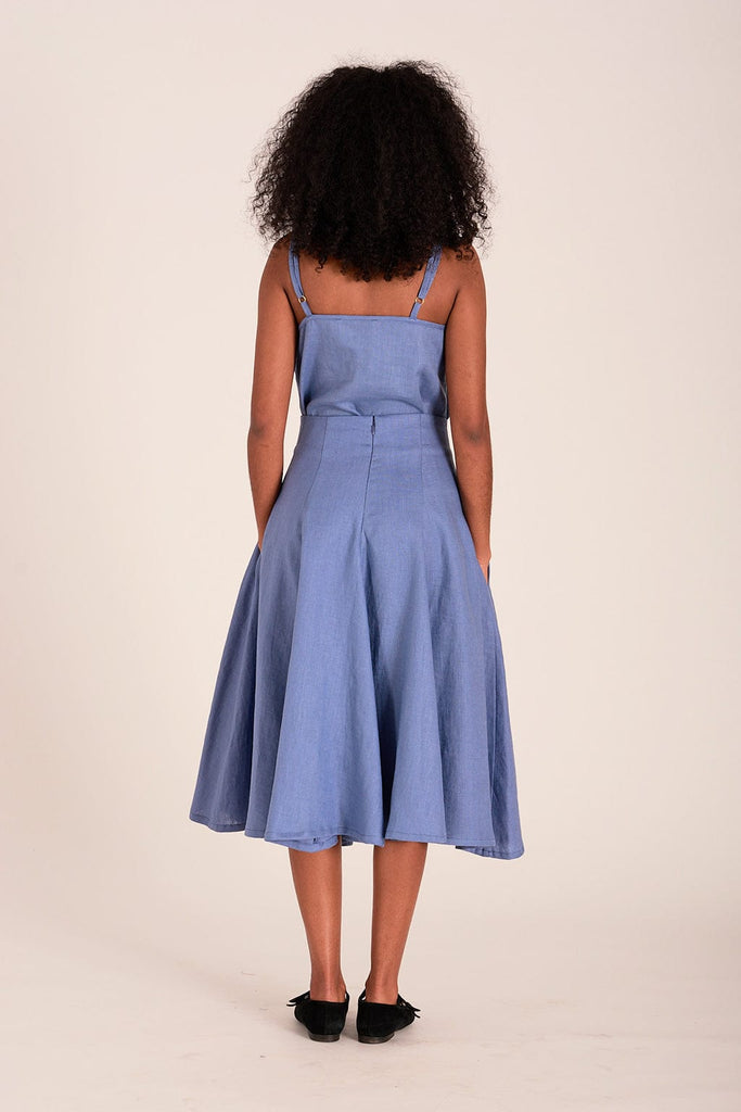 Eliza Faulkner Designs Inc. Skirts Berkley Skirt Periwinkle Blue Linen