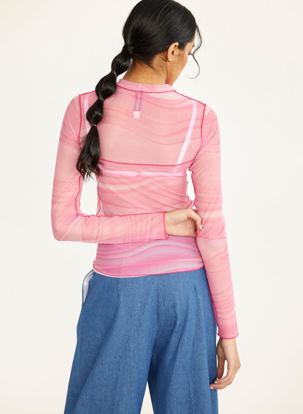 Pink Toni Mesh Long Sleeve Tee | Eliza Faulkner Designs Inc.