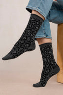 Eliza Faulkner Designs Inc. Accessories Bleufor√™t Leopard Sock Grey