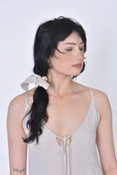 Eliza Faulkner Designs Inc. Accessories Bow-Tie "Bunni" Scrunchie in Natural Linen