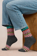 Eliza Faulkner Designs Inc. Accessories One Size Bleufor√™t Jacquard Sock Grey