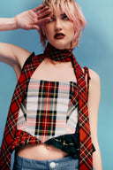 Eliza Faulkner Designs Inc. Accessories Sienna Long Scarf Red Plaid
