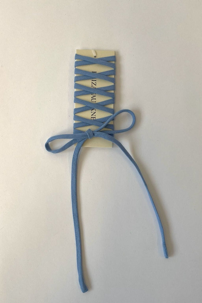Eliza Faulkner Designs Inc. Accessories Spaghetti Ribbon Blue Linen
