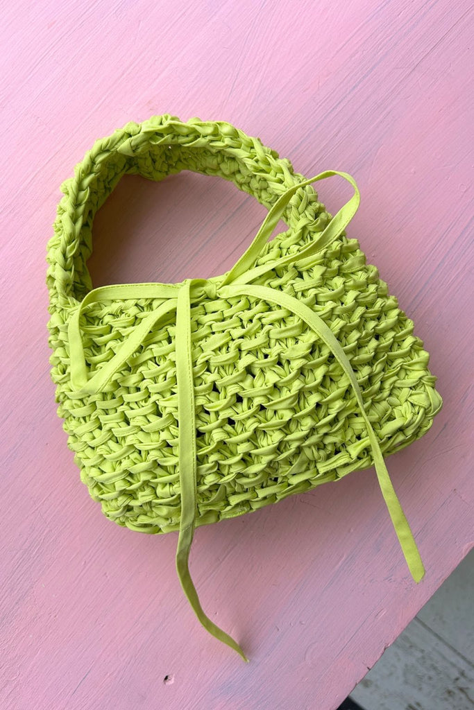 Eliza Faulkner Designs Inc. Bags Crochet Bag Chartreuse Taffeta