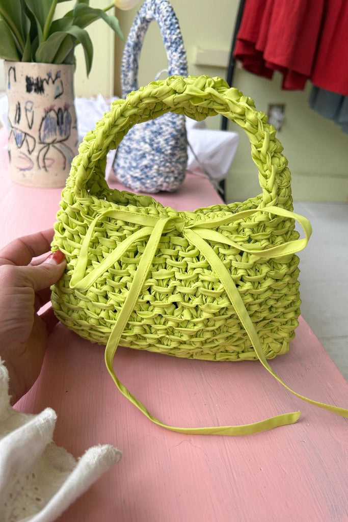 Eliza Faulkner Designs Inc. Bags Crochet Bag Chartreuse Taffeta