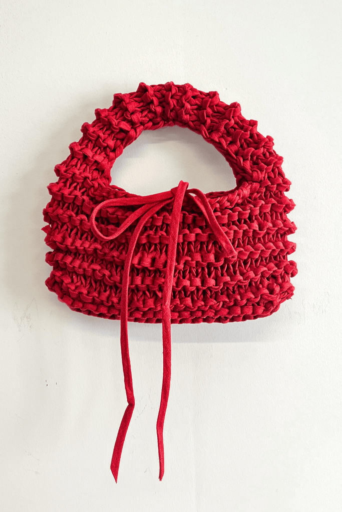 Eliza Faulkner Designs Inc. Bags Knitted Bag Red Tie