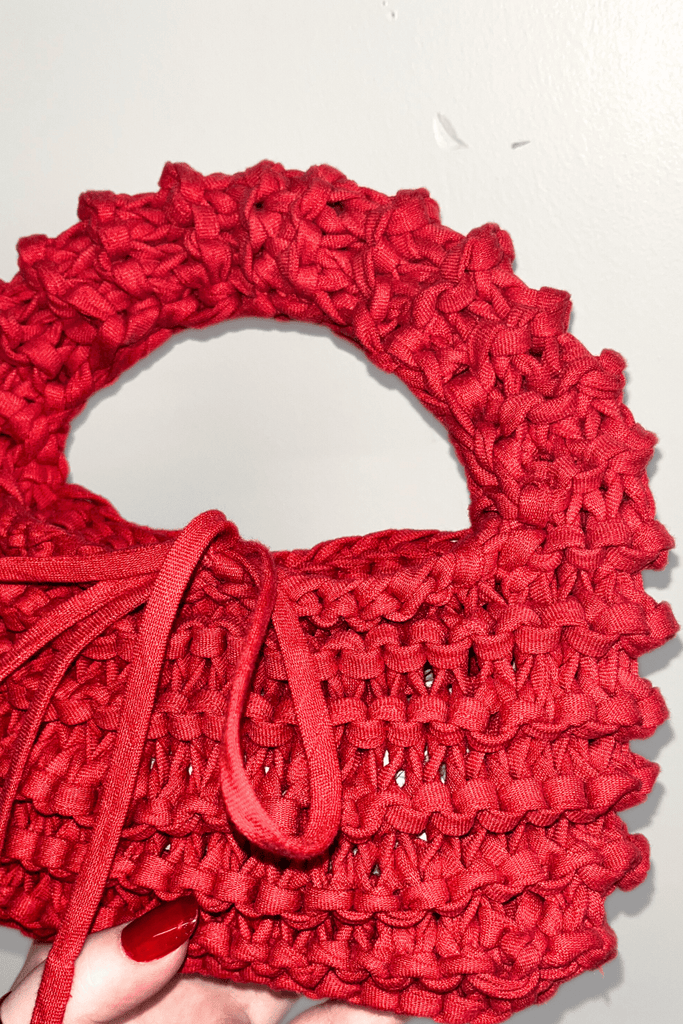 Eliza Faulkner Designs Inc. Bags Knitted Bag Red Tie