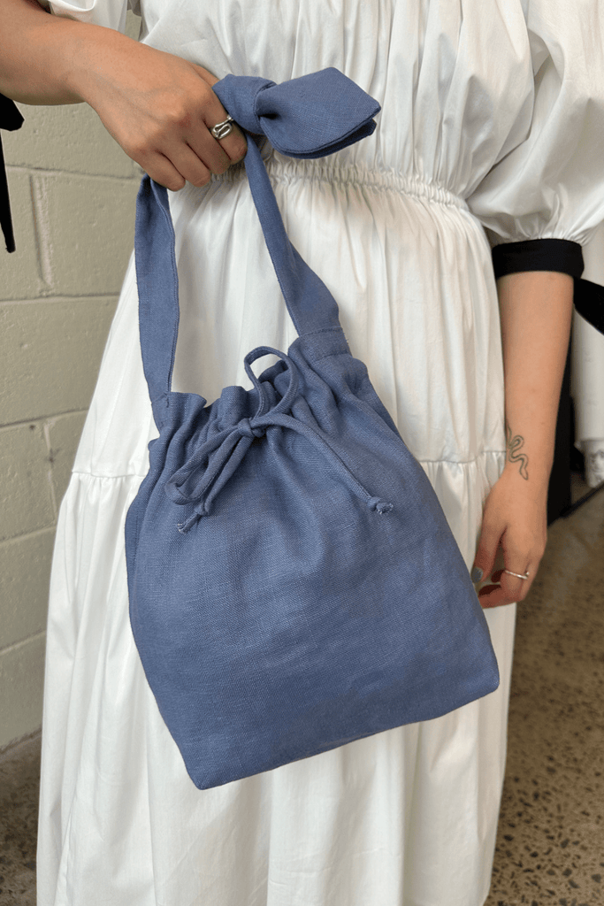 Eliza Faulkner Designs Inc. Bags Periwinkle Linen Mini Bunni Bag