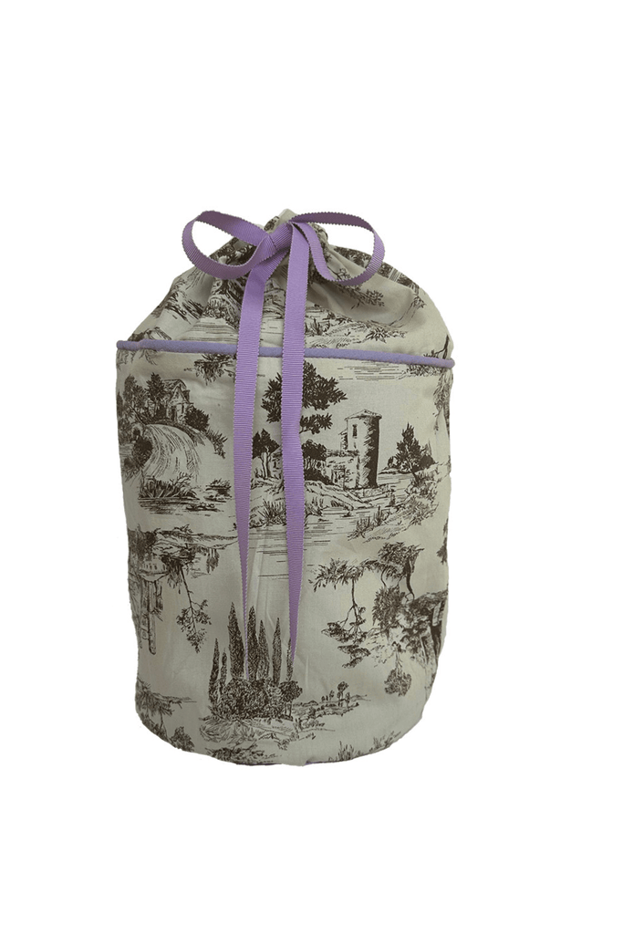 Eliza Faulkner Designs Inc. Bags Straw Picnic Bag Brown Toile de Jouy