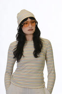 Eliza Faulkner Designs Inc. Beanie in Off-White Stripe