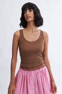 Eliza Faulkner Designs Inc. Becca Microknit Tank Top Brown