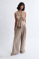 Eliza Faulkner Designs Inc. Blouses Annette Blouse Brown Stripe