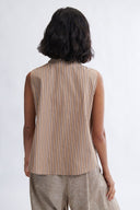 Eliza Faulkner Designs Inc. Blouses Annette Blouse Brown Stripe