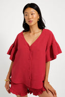 Eliza Faulkner Designs Inc. Blouses Dottie Blouse Red
