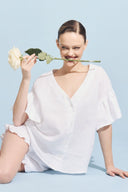 Eliza Faulkner Designs Inc. Blouses Dottie Blouse White