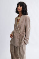 Eliza Faulkner Designs Inc. Blythe Blazer Beige Cotton Linen