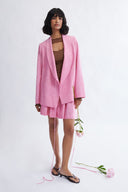 Eliza Faulkner Designs Inc. Blythe Blazer in Bubblegum Linen Blend