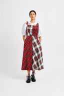 Eliza Faulkner Designs Inc. Dresses Half-Half Dress Red Plaid Combo