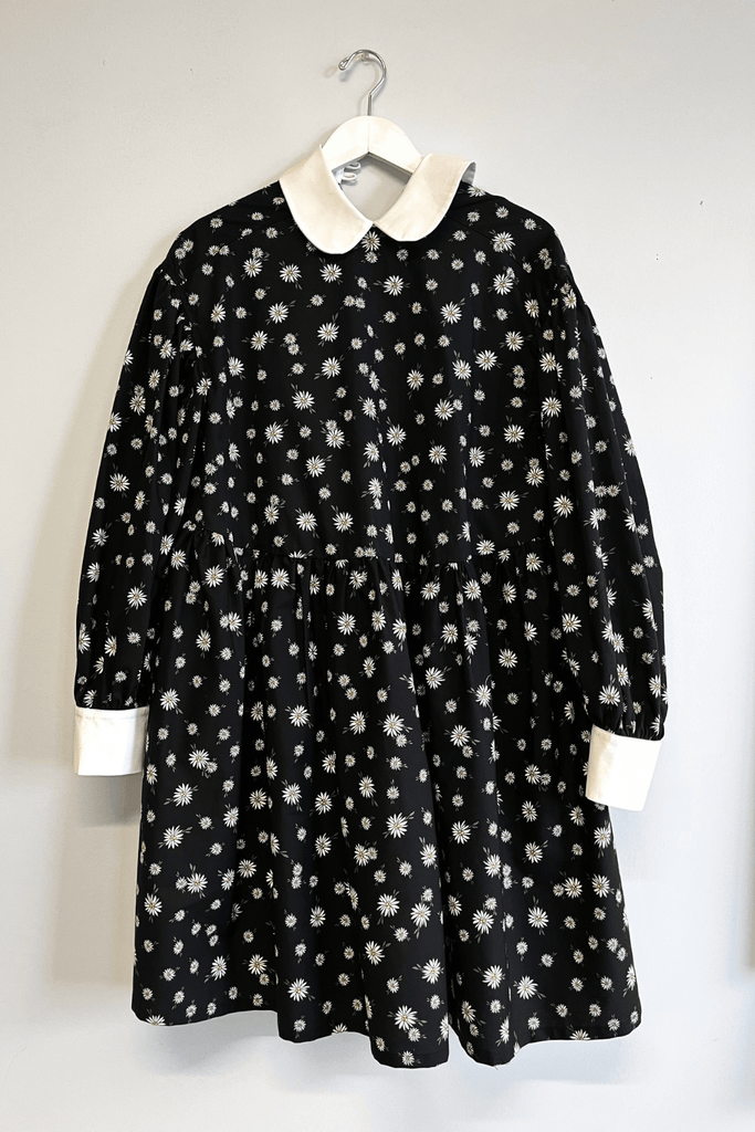 Eliza Faulkner Designs Inc. Dresses M Sample Dress Black Cotton Evil Flower