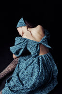 Eliza Faulkner Designs Inc. Dresses Maria Dress in Blue Leopard Taffeta