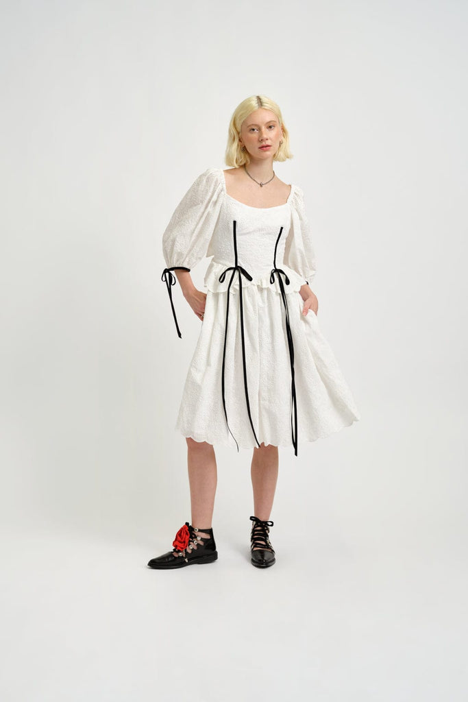 Eliza Faulkner Designs Inc. Dresses Pascale Dress White Eyelet