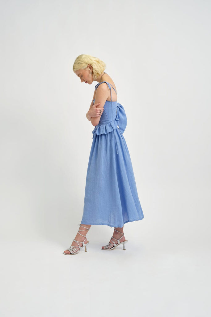 Eliza Faulkner Designs Inc. Dresses Tessa Dress Blue Linen