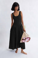 Eliza Faulkner Designs Inc. Dresses Vivienne Long Dress Black Linen
