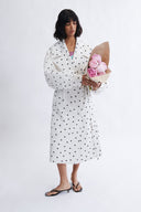 Eliza Faulkner Designs Inc. Emanuella Trench White Polka Dot