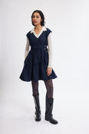 Eliza Faulkner Designs Inc. Ines Dress Navy Pinstripe
