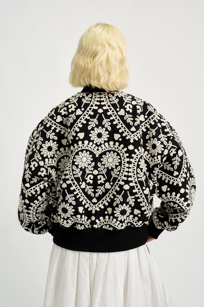 Eliza Faulkner Designs Inc. Jackets Frida Jacket Black & White Jaquard