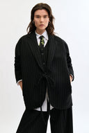 Eliza Faulkner Designs Inc. Jackets Mara Coat Black pinstripe