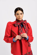 Eliza Faulkner Designs Inc. Jackets Valentine Moto Coat Wool Blend Red