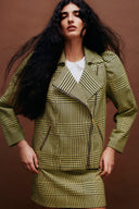 Eliza Faulkner Designs Inc. Jackets Valentine Moto Coat Yellow Plaid