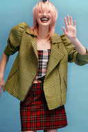 Eliza Faulkner Designs Inc. Jackets Valentine Moto Coat Yellow Plaid