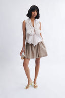 Eliza Faulkner Designs Inc. Jeanette Short in Biscuit Linen Blend