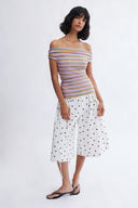 Eliza Faulkner Designs Inc. Juniper Off-Shoulder Top in Pink Stripe