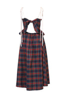 Eliza Faulkner Designs Inc. Large Pre-loved Tessa Dress Navy Plaid - Size L