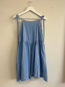 Eliza Faulkner Designs Inc. M Pre-loved Amelie Dress Blue Linen - Size M