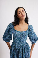 Eliza Faulkner Designs Inc. Maria Dress Blue Leopard